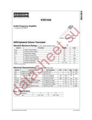 KSD1020GBU datasheet  